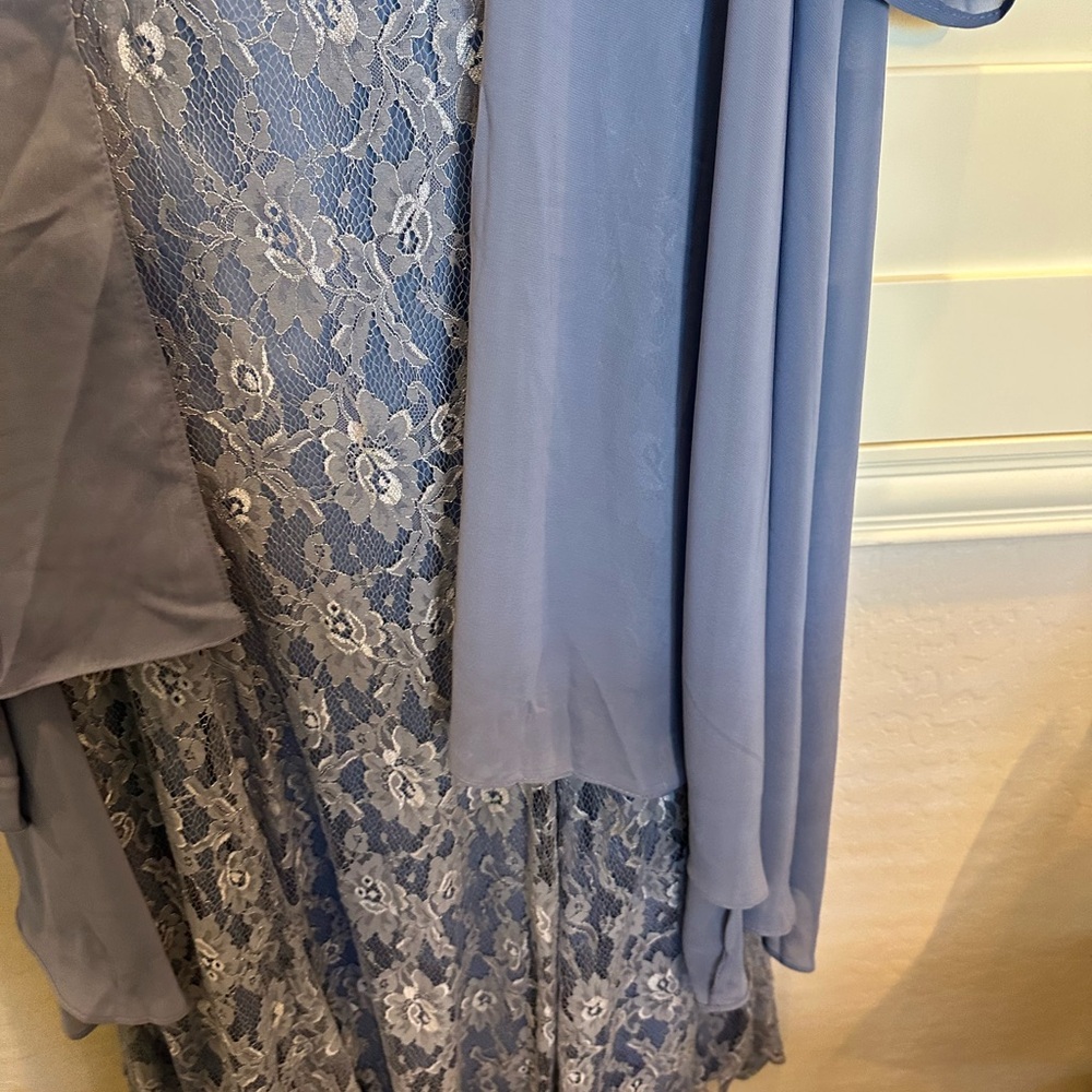 NWT Chic Blue Lace Maxi Dress with Overlay NWT - Picture 4 of 13
